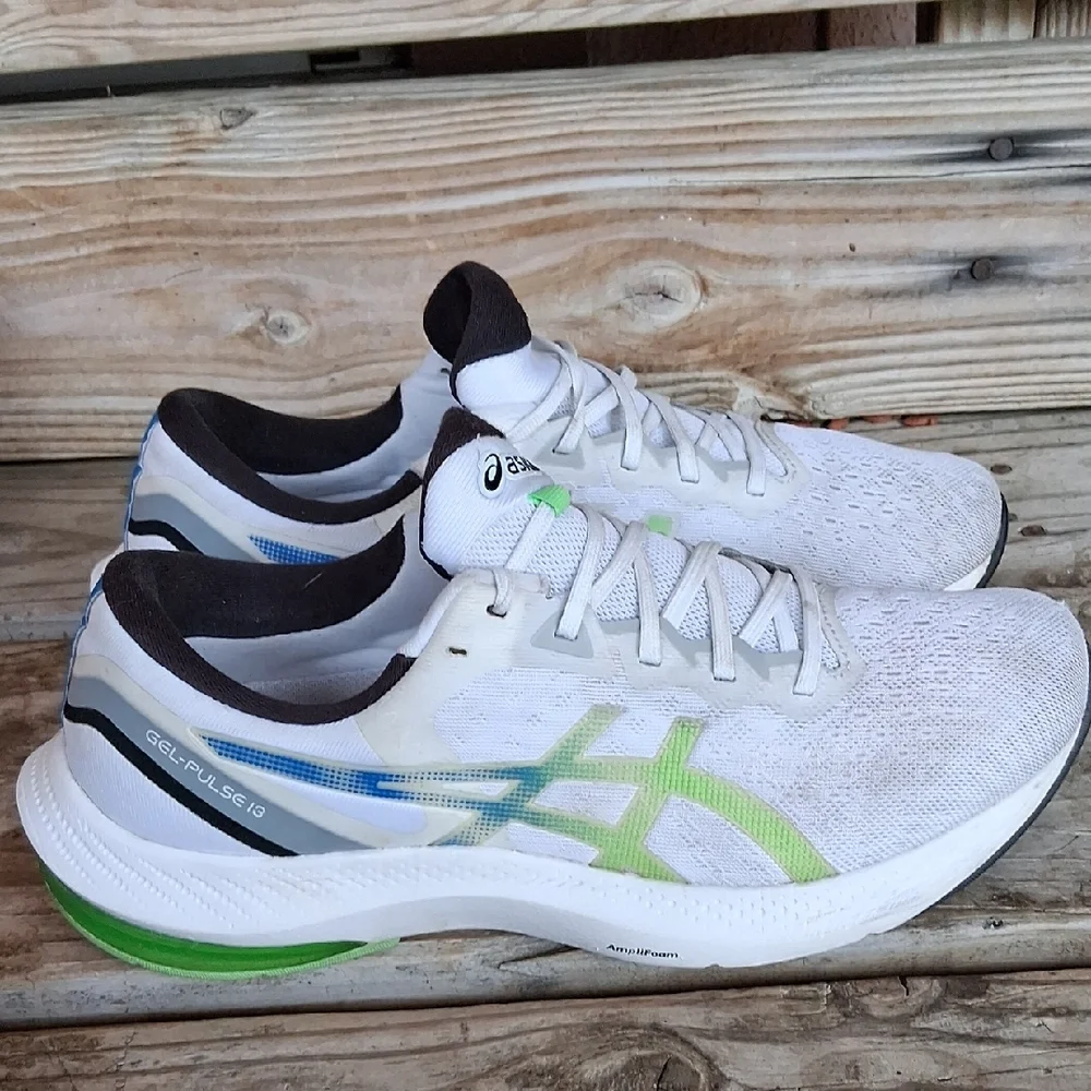 ASICS Gel-Pulse 13 White with Green and Blue Accents - Picture 8 of 10